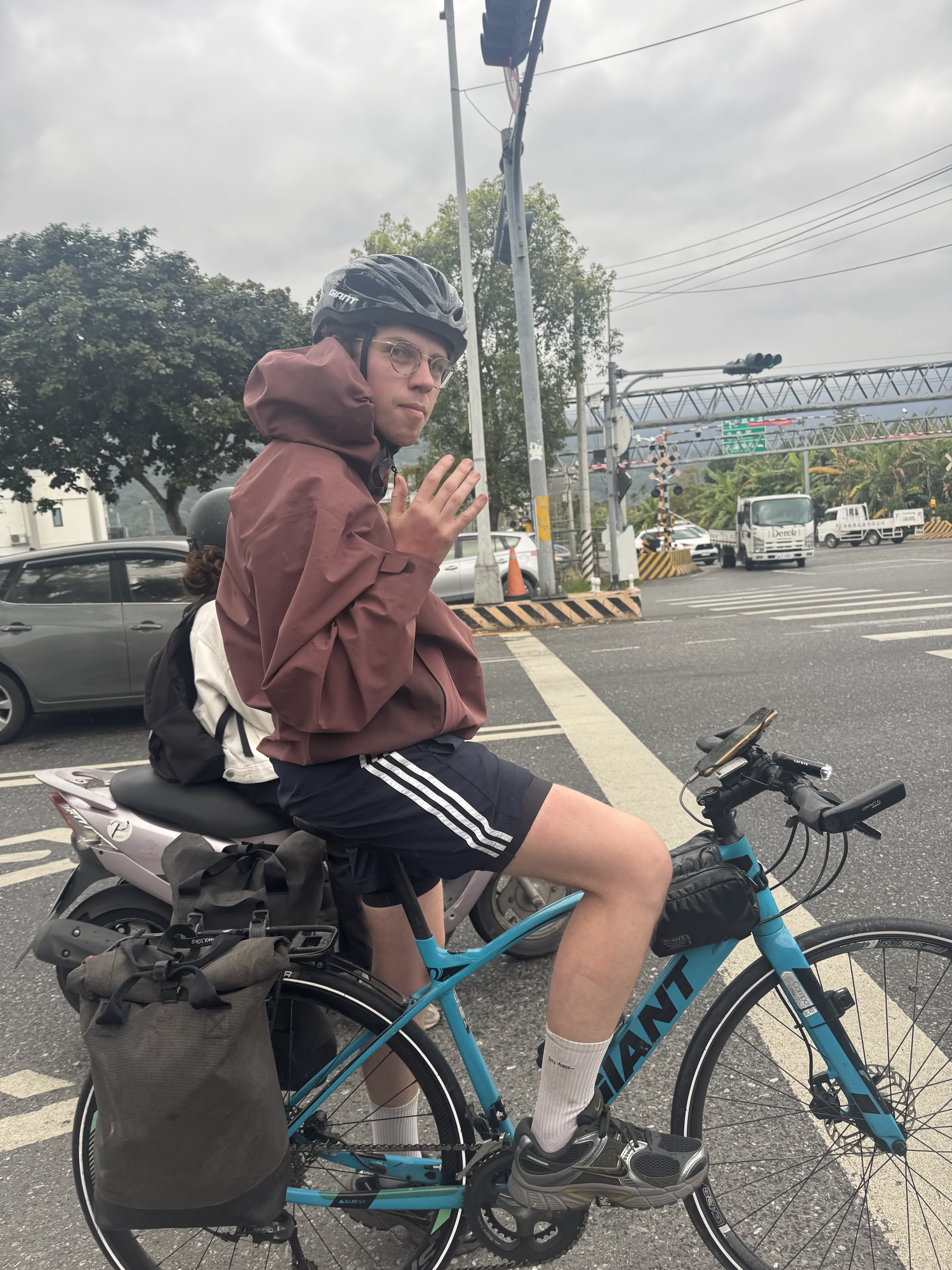 Hand burn perfectly matching raincoat